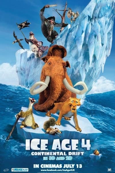 Download Ice Age: Continental Drift (2012) Dual Audio {Hindi-English} Movie 480p | 720p | 1080p BluRay 300MB | 700MB